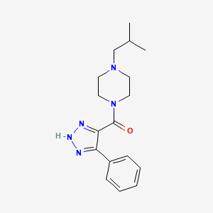 molecular formula C17H23N5O B7443311 [4-(2-methylpropyl)piperazin-1-yl]-(5-phenyl-2H-triazol-4-yl)methanone 