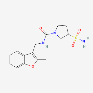 N-[(2-methyl-1-benzofuran-3-yl)methyl]-3-sulfamoylpyrrolidine-1-carboxamide