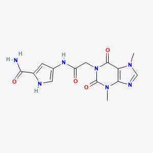 4-[[2-(3,7-dimethyl-2,6-dioxopurin-1-yl)acetyl]amino]-1H-pyrrole-2-carboxamide