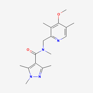 N-[(4-methoxy-3,5-dimethylpyridin-2-yl)methyl]-N,1,3,5-tetramethylpyrazole-4-carboxamide