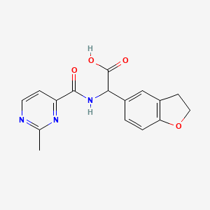 molecular formula C16H15N3O4 B7443333 2-(2,3-Dihydro-1-benzofuran-5-yl)-2-[(2-methylpyrimidine-4-carbonyl)amino]acetic acid 