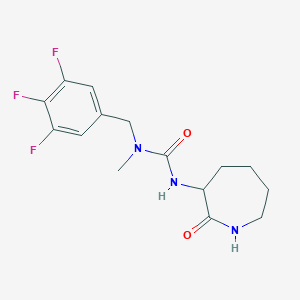 molecular formula C15H18F3N3O2 B7443350 1-Methyl-3-(2-oxoazepan-3-yl)-1-[(3,4,5-trifluorophenyl)methyl]urea 