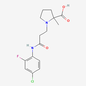 1-[3-(4-Chloro-2-fluoroanilino)-3-oxopropyl]-2-methylpyrrolidine-2-carboxylic acid