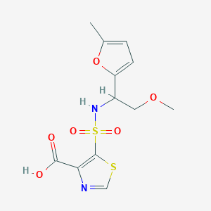 molecular formula C12H14N2O6S2 B7443381 5-[[2-Methoxy-1-(5-methylfuran-2-yl)ethyl]sulfamoyl]-1,3-thiazole-4-carboxylic acid 