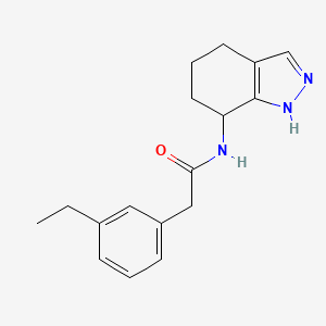 molecular formula C17H21N3O B7443389 2-(3-ethylphenyl)-N-(4,5,6,7-tetrahydro-1H-indazol-7-yl)acetamide 