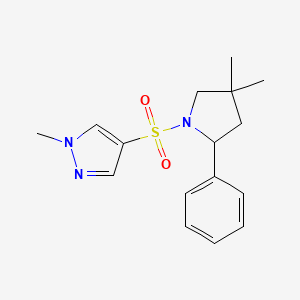 4-(4,4-Dimethyl-2-phenylpyrrolidin-1-yl)sulfonyl-1-methylpyrazole