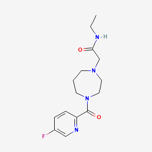 molecular formula C15H21FN4O2 B7443400 N-ethyl-2-[4-(5-fluoropyridine-2-carbonyl)-1,4-diazepan-1-yl]acetamide 