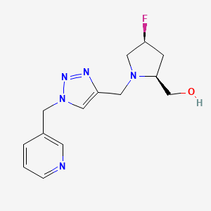 molecular formula C14H18FN5O B7443408 [(2S,4S)-4-fluoro-1-[[1-(pyridin-3-ylmethyl)triazol-4-yl]methyl]pyrrolidin-2-yl]methanol 