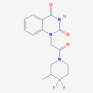 molecular formula C16H17F2N3O3 B7443436 1-[2-(4,4-Difluoro-3-methylpiperidin-1-yl)-2-oxoethyl]quinazoline-2,4-dione 