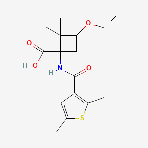 1-[(2,5-Dimethylthiophene-3-carbonyl)amino]-3-ethoxy-2,2-dimethylcyclobutane-1-carboxylic acid