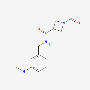 molecular formula C15H21N3O2 B7443474 1-acetyl-N-[[3-(dimethylamino)phenyl]methyl]azetidine-3-carboxamide 