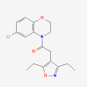 1-(6-Chloro-2,3-dihydro-1,4-benzoxazin-4-yl)-2-(3,5-diethyl-1,2-oxazol-4-yl)ethanone