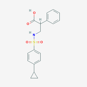 molecular formula C18H19NO4S B7443523 3-[(4-Cyclopropylphenyl)sulfonylamino]-2-phenylpropanoic acid 