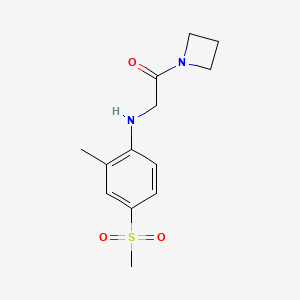 molecular formula C13H18N2O3S B7443525 1-(Azetidin-1-yl)-2-(2-methyl-4-methylsulfonylanilino)ethanone 