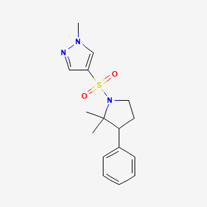 4-(2,2-Dimethyl-3-phenylpyrrolidin-1-yl)sulfonyl-1-methylpyrazole