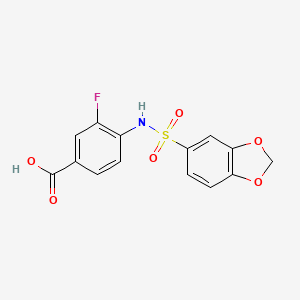 4-(1,3-Benzodioxol-5-ylsulfonylamino)-3-fluorobenzoic acid