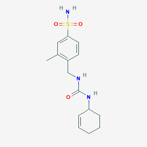 molecular formula C15H21N3O3S B7443577 1-Cyclohex-2-en-1-yl-3-[(2-methyl-4-sulfamoylphenyl)methyl]urea 