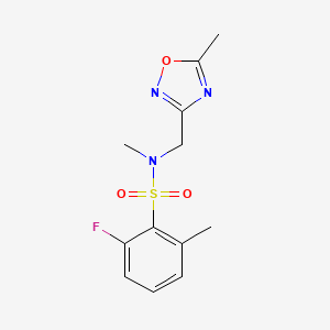 2-fluoro-N,6-dimethyl-N-[(5-methyl-1,2,4-oxadiazol-3-yl)methyl]benzenesulfonamide