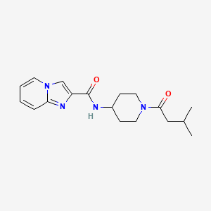 molecular formula C18H24N4O2 B7443607 N-[1-(3-methylbutanoyl)piperidin-4-yl]imidazo[1,2-a]pyridine-2-carboxamide 