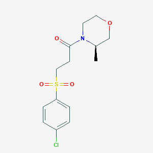 3-(4-chlorophenyl)sulfonyl-1-[(3R)-3-methylmorpholin-4-yl]propan-1-one