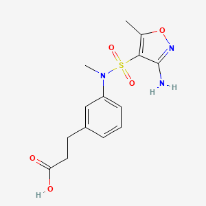 3-[3-[(3-Amino-5-methyl-1,2-oxazol-4-yl)sulfonyl-methylamino]phenyl]propanoic acid