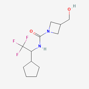 molecular formula C12H19F3N2O2 B7443649 N-(1-cyclopentyl-2,2,2-trifluoroethyl)-3-(hydroxymethyl)azetidine-1-carboxamide 