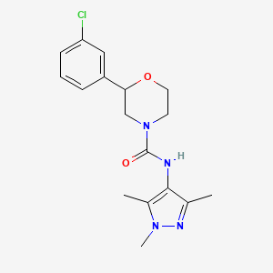 2-(3-chlorophenyl)-N-(1,3,5-trimethylpyrazol-4-yl)morpholine-4-carboxamide