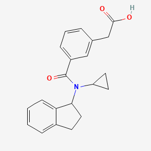 2-[3-[cyclopropyl(2,3-dihydro-1H-inden-1-yl)carbamoyl]phenyl]acetic acid