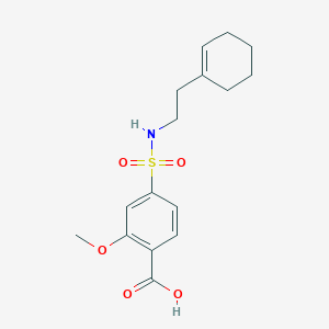 molecular formula C16H21NO5S B7443693 4-[2-(Cyclohexen-1-yl)ethylsulfamoyl]-2-methoxybenzoic acid 