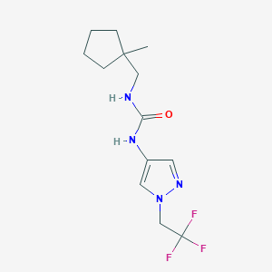 molecular formula C13H19F3N4O B7443695 1-[(1-Methylcyclopentyl)methyl]-3-[1-(2,2,2-trifluoroethyl)pyrazol-4-yl]urea 