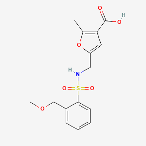 molecular formula C15H17NO6S B7443719 5-[[[2-(Methoxymethyl)phenyl]sulfonylamino]methyl]-2-methylfuran-3-carboxylic acid 