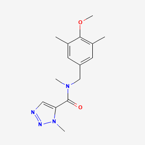 molecular formula C15H20N4O2 B7443741 N-[(4-methoxy-3,5-dimethylphenyl)methyl]-N,3-dimethyltriazole-4-carboxamide 