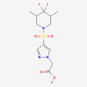 2-[4-(4,4-Difluoro-3,5-dimethylpiperidin-1-yl)sulfonylpyrazol-1-yl]acetic acid