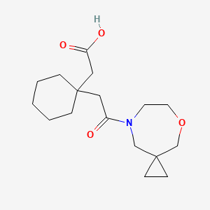 molecular formula C17H27NO4 B7443774 2-[1-[2-(5-Oxa-8-azaspiro[2.6]nonan-8-yl)-2-oxoethyl]cyclohexyl]acetic acid 