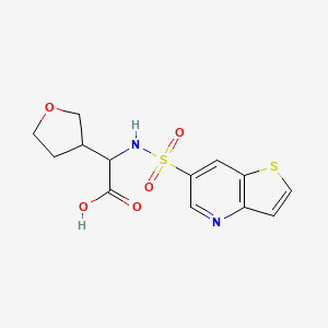 molecular formula C13H14N2O5S2 B7443798 2-(Oxolan-3-yl)-2-(thieno[3,2-b]pyridin-6-ylsulfonylamino)acetic acid 