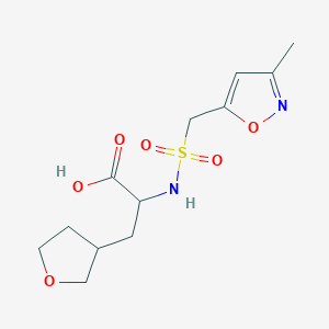 2-[(3-Methyl-1,2-oxazol-5-yl)methylsulfonylamino]-3-(oxolan-3-yl)propanoic acid