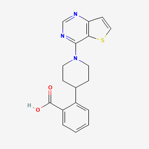 molecular formula C18H17N3O2S B7443845 2-(1-Thieno[3,2-d]pyrimidin-4-ylpiperidin-4-yl)benzoic acid 