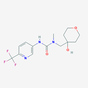 molecular formula C14H18F3N3O3 B7443862 1-[(4-Hydroxyoxan-4-yl)methyl]-1-methyl-3-[6-(trifluoromethyl)pyridin-3-yl]urea 