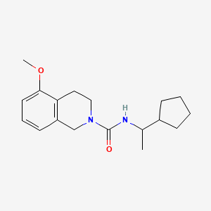 molecular formula C18H26N2O2 B7443923 N-(1-cyclopentylethyl)-5-methoxy-3,4-dihydro-1H-isoquinoline-2-carboxamide 