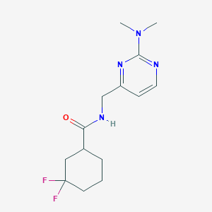 molecular formula C14H20F2N4O B7443937 N-[[2-(dimethylamino)pyrimidin-4-yl]methyl]-3,3-difluorocyclohexane-1-carboxamide 