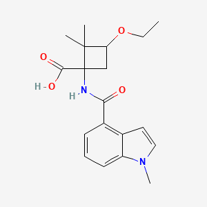 3-Ethoxy-2,2-dimethyl-1-[(1-methylindole-4-carbonyl)amino]cyclobutane-1-carboxylic acid