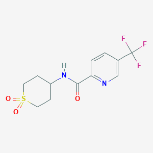 molecular formula C12H13F3N2O3S B7443966 N-(1,1-dioxothian-4-yl)-5-(trifluoromethyl)pyridine-2-carboxamide 