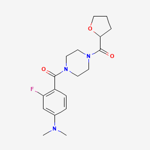 [4-[4-(Dimethylamino)-2-fluorobenzoyl]piperazin-1-yl]-(oxolan-2-yl)methanone