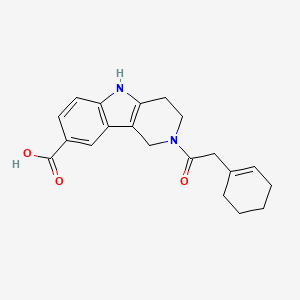 molecular formula C20H22N2O3 B7444016 2-[2-(Cyclohexen-1-yl)acetyl]-1,3,4,5-tetrahydropyrido[4,3-b]indole-8-carboxylic acid 