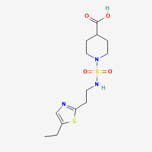 molecular formula C13H21N3O4S2 B7444035 1-[2-(5-Ethyl-1,3-thiazol-2-yl)ethylsulfamoyl]piperidine-4-carboxylic acid 