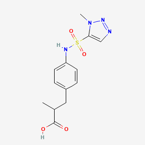 molecular formula C13H16N4O4S B7444054 2-Methyl-3-[4-[(3-methyltriazol-4-yl)sulfonylamino]phenyl]propanoic acid 