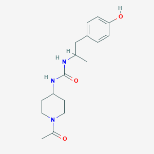 molecular formula C17H25N3O3 B7444055 1-(1-Acetylpiperidin-4-yl)-3-[1-(4-hydroxyphenyl)propan-2-yl]urea 