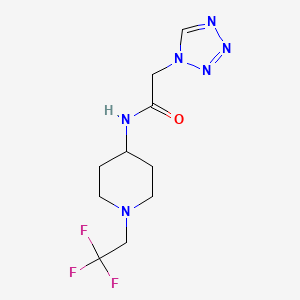 molecular formula C10H15F3N6O B7444076 2-(tetrazol-1-yl)-N-[1-(2,2,2-trifluoroethyl)piperidin-4-yl]acetamide 