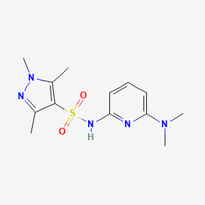 molecular formula C13H19N5O2S B7444094 N-[6-(dimethylamino)pyridin-2-yl]-1,3,5-trimethylpyrazole-4-sulfonamide 