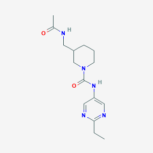 molecular formula C15H23N5O2 B7444099 3-(acetamidomethyl)-N-(2-ethylpyrimidin-5-yl)piperidine-1-carboxamide 